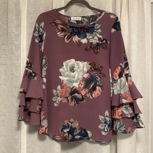Long sleeve floral blouse